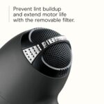 Infiniti PRO CONAIR Hair Dryer with Diffuser, Professional AC Motor, Tourmaline Ceramic Technology Blow Dryer, Includes Concentrator and Blowout Brush, Amazon Exclusive, Gray - Image 5