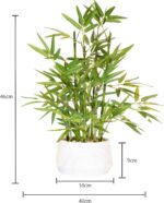365 Blooming Decor 18 Inch Tall White Potted Faux Bamboo Plant - Luxury Artificial Bamboo in White Pot for Home, Office, Kitchen, Counter Top, Indoor Decor, Money Tree, Lucky Tree - Image 3