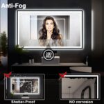 60x30 Large LED Bathroom Vanity Mirror - Black Aluminum Framed, Anti-Fog Illuminated, Stepless Dimmable, 3 Colors Smart (Horizontal/Vertical) - Image 6