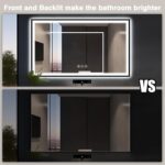 60x30 Large LED Bathroom Vanity Mirror - Black Aluminum Framed, Anti-Fog Illuminated, Stepless Dimmable, 3 Colors Smart (Horizontal/Vertical) - Image 7