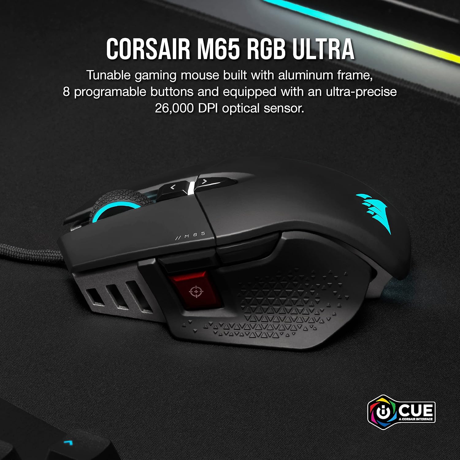 1760927827_Corsair-M65-RGB-Ultra-Tunable-FPS-Gaming-Mouse-Marksman-26000-DPI-Optical-Sensor-Optical-Switches-AXON-Hyper-Processing-Technology-Sensor-Fusion-Control-Tunable-Weight-System-Black.jpg Corsair M65 RGB Ultra Tunable FPS Gaming Mouse Marksman 26,000 DPI Optical Sensor, Optical Switches, AXON Hyper-Processing Technology, Sensor Fusion Control, Tunable Weight System - Black - Image 3