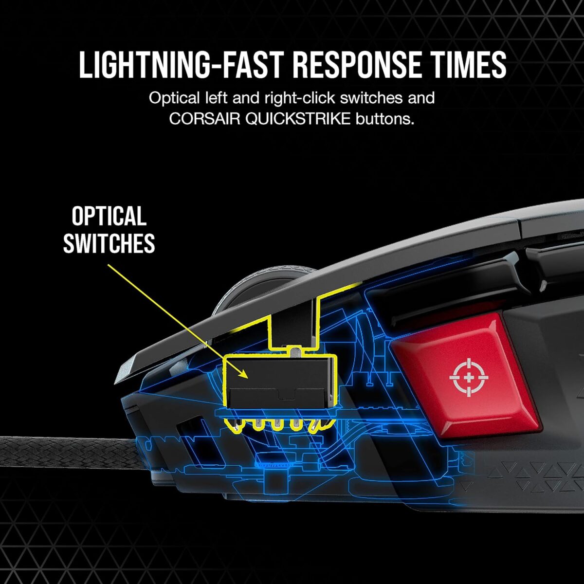 Corsair M65 RGB Ultra Tunable FPS Gaming Mouse Marksman 26,000 DPI Optical Sensor, Optical Switches, AXON Hyper-Processing Technology, Sensor Fusion Control, Tunable Weight System - Black - Image 6