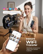 5K Video Camera Camcorder, UHD 64MP Vlogging Camera for YouTube with 3" 270° Rotatable Touch Screen, Digital Camera with IR Night Vision, 16X Zoom/WiFi/Webcam/HD/32GB Card/2 Batteries/Microphone - Image 5