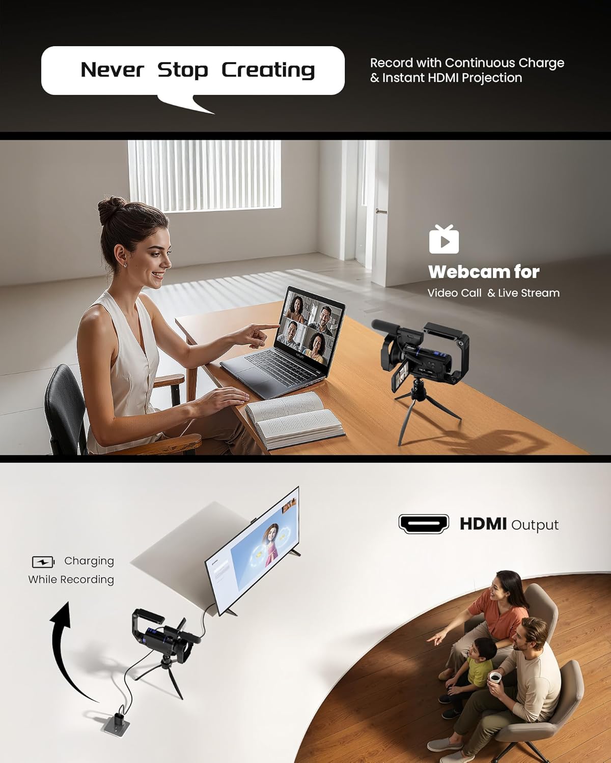 1760929091_5K-Video-Camera-Camcorder-UHD-64MP-Vlogging-Camera-for-YouTube-with-3-270°-Rotatable-Touch-Screen-Digital-Camera-with-IR-Night-Vision-16X-ZoomWiFiWebcamHD32GB-Card2-BatteriesMicrophone.jpg 5K Video Camera Camcorder, UHD 64MP Vlogging Camera for YouTube with 3" 270° Rotatable Touch Screen, Digital Camera with IR Night Vision, 16X Zoom/WiFi/Webcam/HD/32GB Card/2 Batteries/Microphone - Image 6