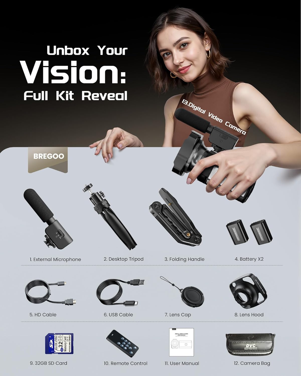 1760929095_5K-Video-Camera-Camcorder-UHD-64MP-Vlogging-Camera-for-YouTube-with-3-270°-Rotatable-Touch-Screen-Digital-Camera-with-IR-Night-Vision-16X-ZoomWiFiWebcamHD32GB-Card2-BatteriesMicrophone.jpg 5K Video Camera Camcorder, UHD 64MP Vlogging Camera for YouTube with 3" 270° Rotatable Touch Screen, Digital Camera with IR Night Vision, 16X Zoom/WiFi/Webcam/HD/32GB Card/2 Batteries/Microphone - Image 9