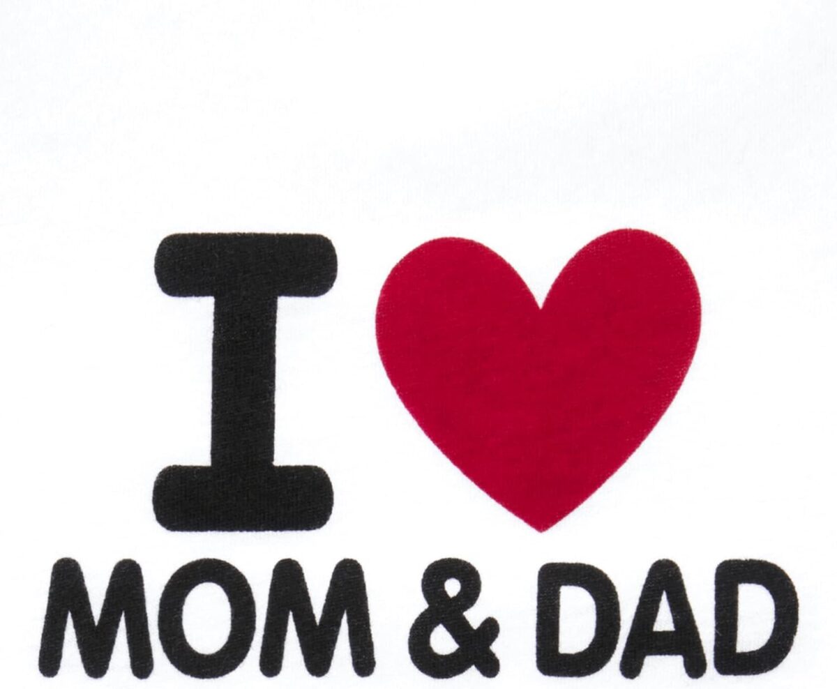 The Children's Place unisex-baby Short Sleeve 100% Cotton I Love Mom & Dad Bodysuit - Image 3