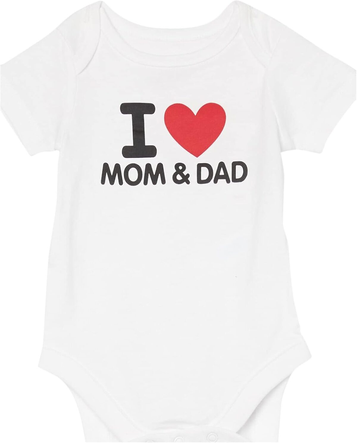 The Children's Place unisex-baby Short Sleeve 100% Cotton I Love Mom & Dad Bodysuit - Image 4