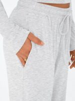 Trendy Queen Women's 2 Piece Matching Lounge Set Long Sleeve Slightly Crop Top Wide Leg Pants Casual Sweatsuit - Image 6