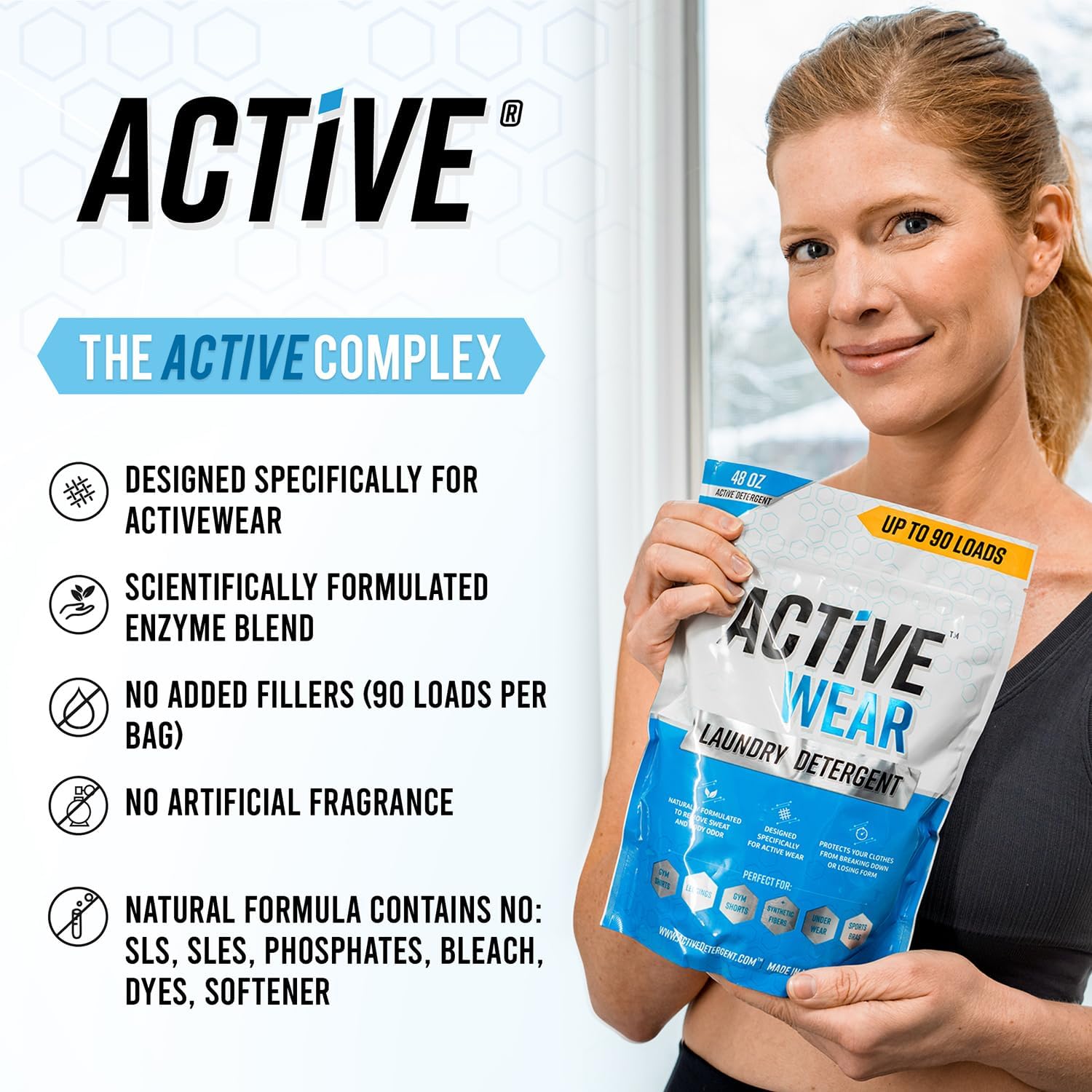 1760931530_Active-Wear-Laundry-Detergent-Soak-Formulated-for-Sweat-and-Workout-Clothes-Natural-Performance-Concentrate-Enzyme-Booster-Deodorizer-Powder-Wash-for-Activewear-Gym-Apparel-90-Loads.jpg Active Wear Laundry Detergent & Soak - Formulated for Sweat and Workout Clothes - Natural Performance Concentrate Enzyme Booster Deodorizer - Powder Wash for Activewear Gym Apparel (90 Loads) - Image 3