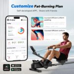 MERACH Foldable Rowing Machines for Home, Magnetic Rowing Machine with 16-Level, Compact Row Saves 20% Space, 350 LBS Load Capacity, Free MERACH App and 1000+ Champion Coaching Course & Games - Image 8