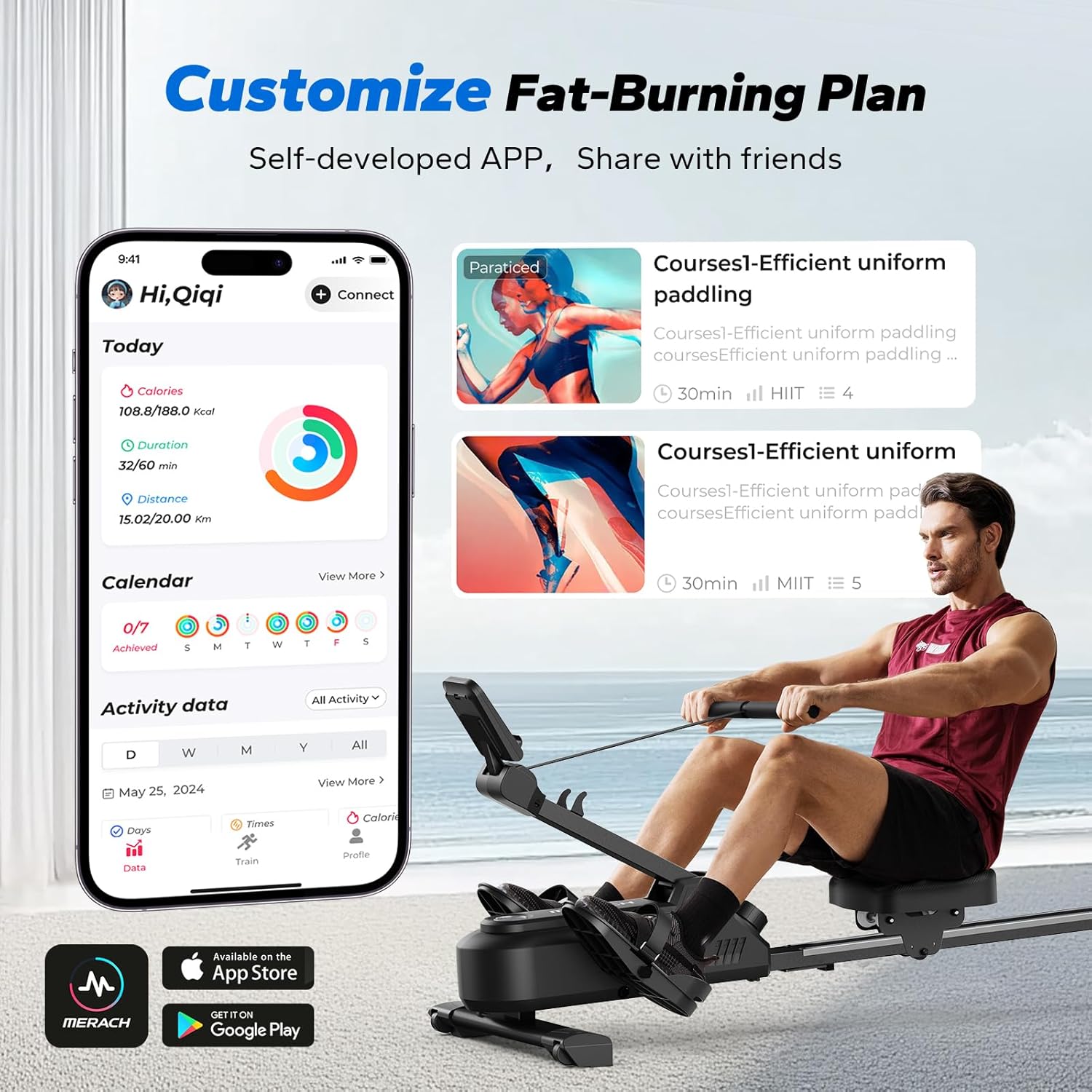 1760931931_MERACH-Foldable-Rowing-Machines-for-Home-Magnetic-Rowing-Machine-with-16-Level-Compact-Row-Saves-20-Space-350-LBS-Load-Capacity-Free-MERACH-App-and-1000-Champion-Coaching-Course-Games.jpg MERACH Foldable Rowing Machines for Home, Magnetic Rowing Machine with 16-Level, Compact Row Saves 20% Space, 350 LBS Load Capacity, Free MERACH App and 1000+ Champion Coaching Course & Games - Image 8