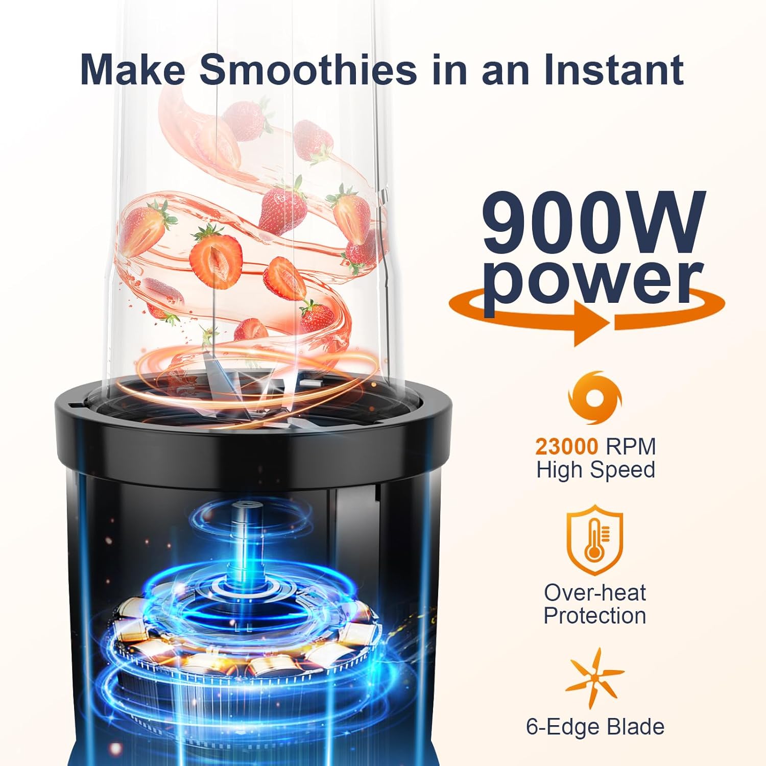 1760993309_KOIOS-Smoothie-Blender-900W-Personal-Blender-for-Shakes-and-Smoothies-for-Kitchen-with-2-No-BPA-22oz-Portable-Cups-Single-Serve-Smoothies-Maker-Mixer-for-Juices-Nutritious-Recipe-Grey-Blue.jpg KOIOS Smoothie Blender, 900W Personal Blender for Shakes and Smoothies for Kitchen with 2 No-BPA 22oz Portable Cups, Single Serve Smoothies Maker Mixer for Juices, Nutritious Recipe (Grey Blue) - Image 3