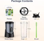 KOIOS Smoothie Blender, 900W Personal Blender for Shakes and Smoothies for Kitchen with 2 No-BPA 22oz Portable Cups, Single Serve Smoothies Maker Mixer for Juices, Nutritious Recipe (Grey Blue) - Image 8