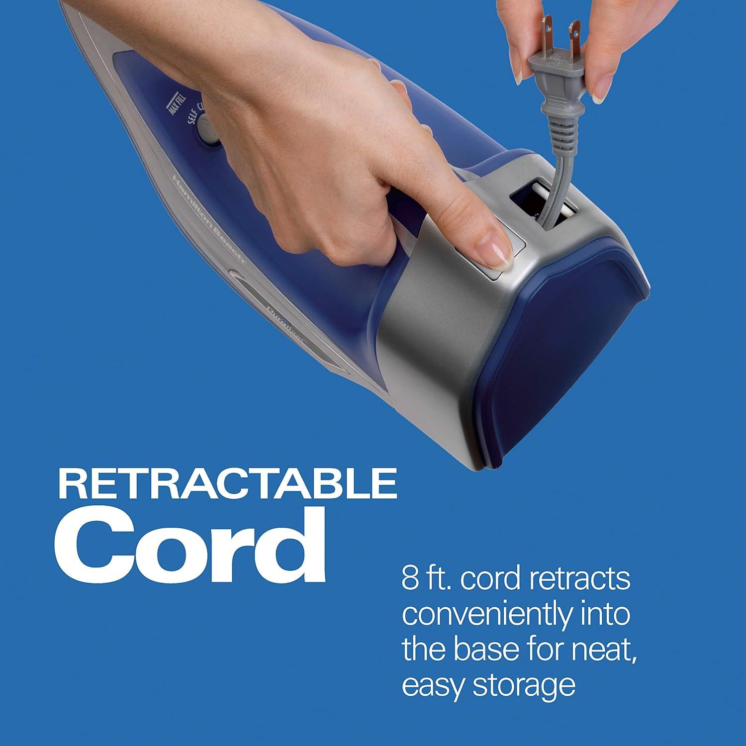 1760996655_Hamilton-Beach-Steam-Iron-Vertical-Steamer-for-Clothes-with-Scratch-Resistant-Durathon-Soleplate-8-Retractable-Cord-3-Way-Auto-Shutoff-Anti-Drip-1500-Watts-Blue.jpg Hamilton Beach Steam Iron & Vertical Steamer for Clothes with Scratch-Resistant Durathon Soleplate, 8' Retractable Cord, 3-Way Auto Shutoff, Anti-Drip, 1500 Watts, Blue - Image 5