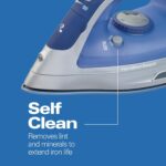 Hamilton Beach Steam Iron & Vertical Steamer for Clothes with Scratch-Resistant Durathon Soleplate, 8' Retractable Cord, 3-Way Auto Shutoff, Anti-Drip, 1500 Watts, Blue - Image 6
