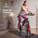 Sunny Health & Fitness Heavy-Duty Indoor Stationary Exercise Bike w/49 LB Flywheel & 275LB Capacity, 4-Way Adjustable Seat & Multi-Grip Handlebar for Cardio Training & Cycling workout at Home - Image 7