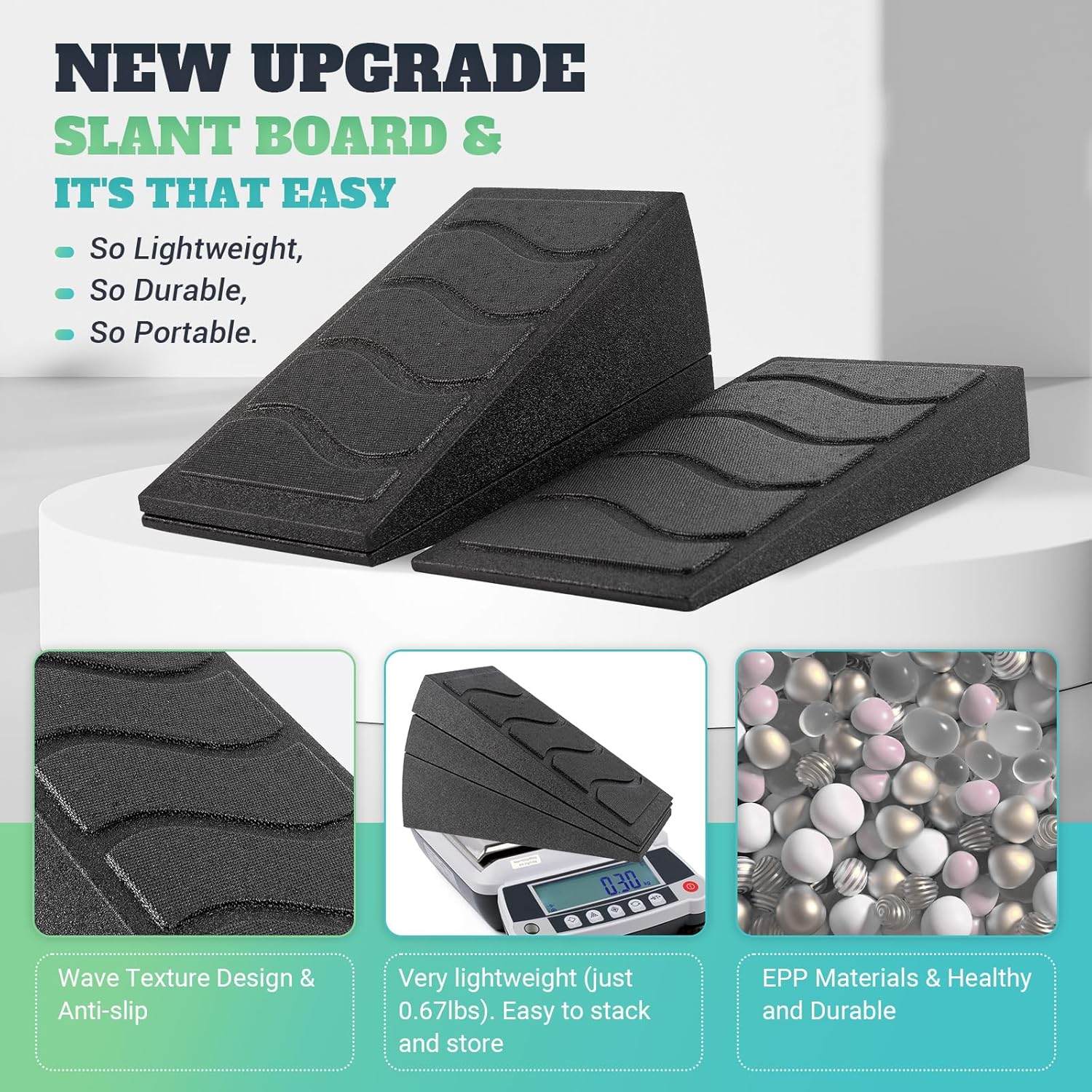 1760998797_Slant-Board-for-Calf-Stretching-5-Adjustable-Angles-Incline-Board-for-Squat-Wedge-480-lbs-Weight-Capacity-Calf-Stretch-Yoga-Foam-Wedge-for-Exercise-Squat-Ankle-Mobility-Physical-Therapy.jpg Slant Board for Calf Stretching, 5 Adjustable Angles Incline Board for Squat Wedge, 480 lbs Weight Capacity Calf Stretch Yoga Foam Wedge for Exercise, Squat, Ankle Mobility & Physical Therapy - Image 3