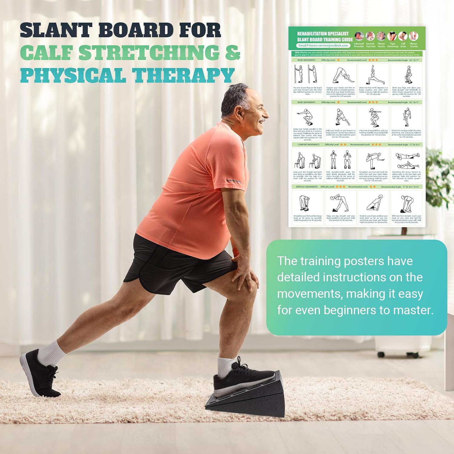 1760998799_Slant-Board-for-Calf-Stretching-5-Adjustable-Angles-Incline-Board-for-Squat-Wedge-480-lbs-Weight-Capacity-Calf-Stretch-Yoga-Foam-Wedge-for-Exercise-Squat-Ankle-Mobility-Physical-Therapy.jpg Slant Board for Calf Stretching, 5 Adjustable Angles Incline Board for Squat Wedge, 480 lbs Weight Capacity Calf Stretch Yoga Foam Wedge for Exercise, Squat, Ankle Mobility & Physical Therapy - Image 4