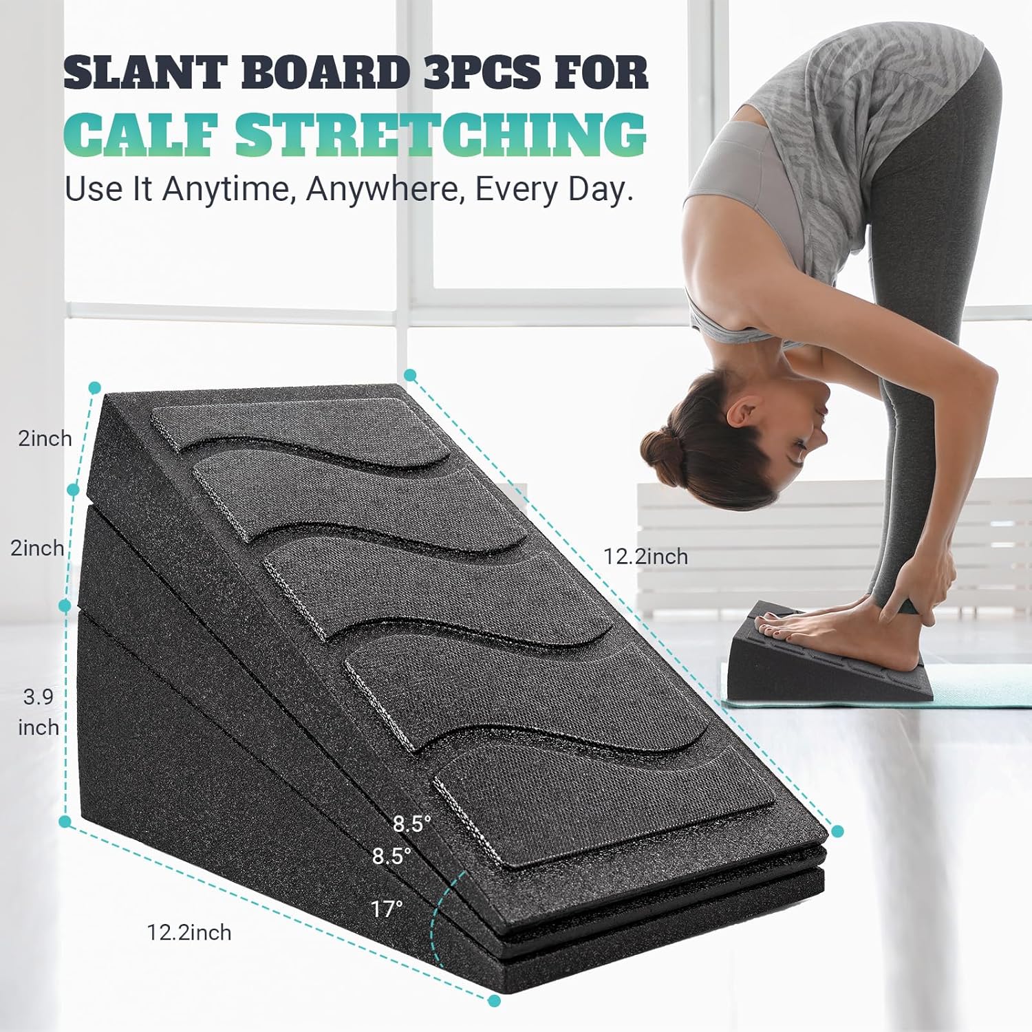 1760998804_Slant-Board-for-Calf-Stretching-5-Adjustable-Angles-Incline-Board-for-Squat-Wedge-480-lbs-Weight-Capacity-Calf-Stretch-Yoga-Foam-Wedge-for-Exercise-Squat-Ankle-Mobility-Physical-Therapy.jpg Slant Board for Calf Stretching, 5 Adjustable Angles Incline Board for Squat Wedge, 480 lbs Weight Capacity Calf Stretch Yoga Foam Wedge for Exercise, Squat, Ankle Mobility & Physical Therapy - Image 6