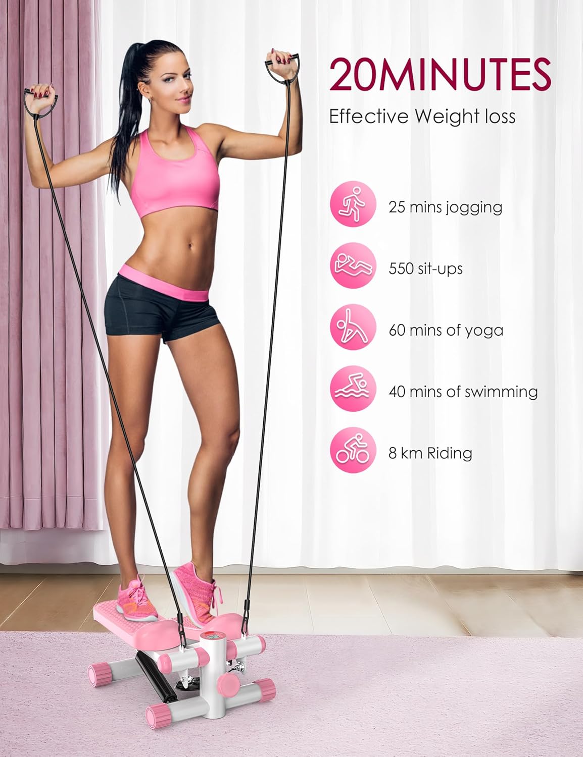 1760999036_Steppers-for-Exercise-at-Home-KitGody-Mini-Stepper-with-Resistance-Bands-Portable-Stair-Stepper-for-Home-330LBS-Capacity-Adjustable-Height-Fitness-Stepper-Machine.jpg Steppers for Exercise at Home, KitGody Mini Stepper with Resistance Bands, Portable Stair Stepper for Home 330LBS Capacity, Adjustable Height Fitness Stepper Machine - Image 8