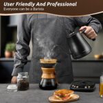 Electric Gooseneck Kettle, 1200W, 6 Temperature Settings, Stainless Steel Inner Lid & Bottom, 1L Quick Heating Pour Over Kettle for Coffee & Tea, Matte Black - Image 3