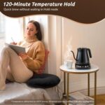 Electric Gooseneck Kettle, 1200W, 6 Temperature Settings, Stainless Steel Inner Lid & Bottom, 1L Quick Heating Pour Over Kettle for Coffee & Tea, Matte Black - Image 5