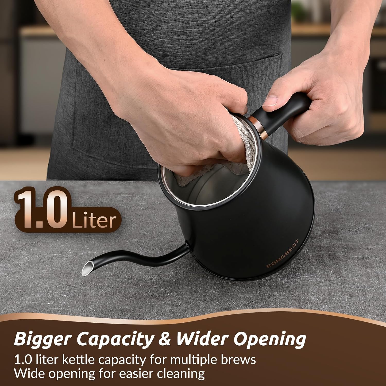 1761006869_Electric-Gooseneck-Kettle-1200W-6-Temperature-Settings-Stainless-Steel-Inner-Lid-Bottom-1L-Quick-Heating-Pour-Over-Kettle-for-Coffee-Tea-Matte-Black.jpg Electric Gooseneck Kettle, 1200W, 6 Temperature Settings, Stainless Steel Inner Lid & Bottom, 1L Quick Heating Pour Over Kettle for Coffee & Tea, Matte Black - Image 8