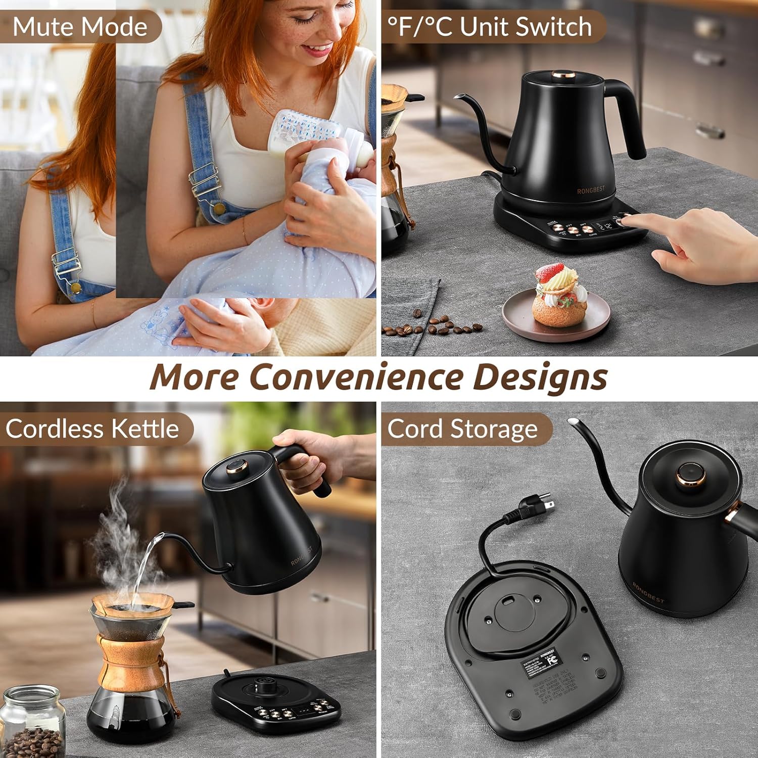1761006871_Electric-Gooseneck-Kettle-1200W-6-Temperature-Settings-Stainless-Steel-Inner-Lid-Bottom-1L-Quick-Heating-Pour-Over-Kettle-for-Coffee-Tea-Matte-Black.jpg Electric Gooseneck Kettle, 1200W, 6 Temperature Settings, Stainless Steel Inner Lid & Bottom, 1L Quick Heating Pour Over Kettle for Coffee & Tea, Matte Black - Image 9