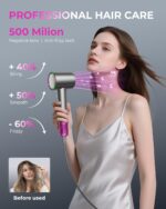 SHRATE Professional High Speed Ionic Hair Dryer | Ultra-Fast Drying | 500 Million Negative Ions | Low Noise | 160000 RPM | Compact Blow Dryer with Magnetic Diffuser for Faster Drying All Hair Types - Image 4