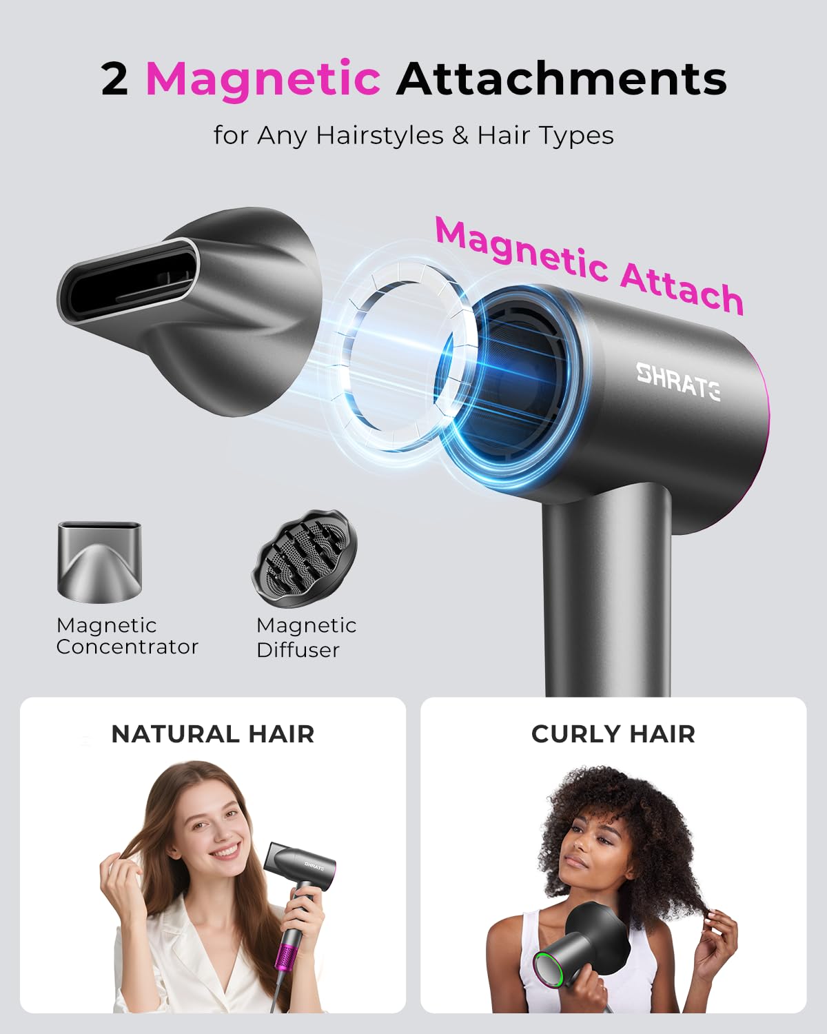 1761015612_SHRATE-Professional-High-Speed-Ionic-Hair-Dryer-Ultra-Fast-Drying-500-Million-Negative-Ions-Low-Noise-160000-RPM-Compact-Blow-Dryer-with-Magnetic-Diffuser-for-Faster-Drying-All-Hair-Types.jpg SHRATE Professional High Speed Ionic Hair Dryer | Ultra-Fast Drying | 500 Million Negative Ions | Low Noise | 160000 RPM | Compact Blow Dryer with Magnetic Diffuser for Faster Drying All Hair Types - Image 7