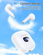 Wireless Earbuds Bluetooth 5.3 Headphones, 40Hrs Playback Stereo Ear Buds with LED Display Charging Case IPX7 Waterproof in-Ear Earphones with Mic for Phone Tablet Laptop Sports, White - Image 7