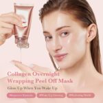 medicube Collagen Overnight Wrapping Peel Off Facial Mask Pack - Elasticity & Hydration Care, Reduces Sagging & Dullness - Hydrolyzed Collagen For Glowing Skin - Korean Skin Care, 2.53 fl.oz - Image 4
