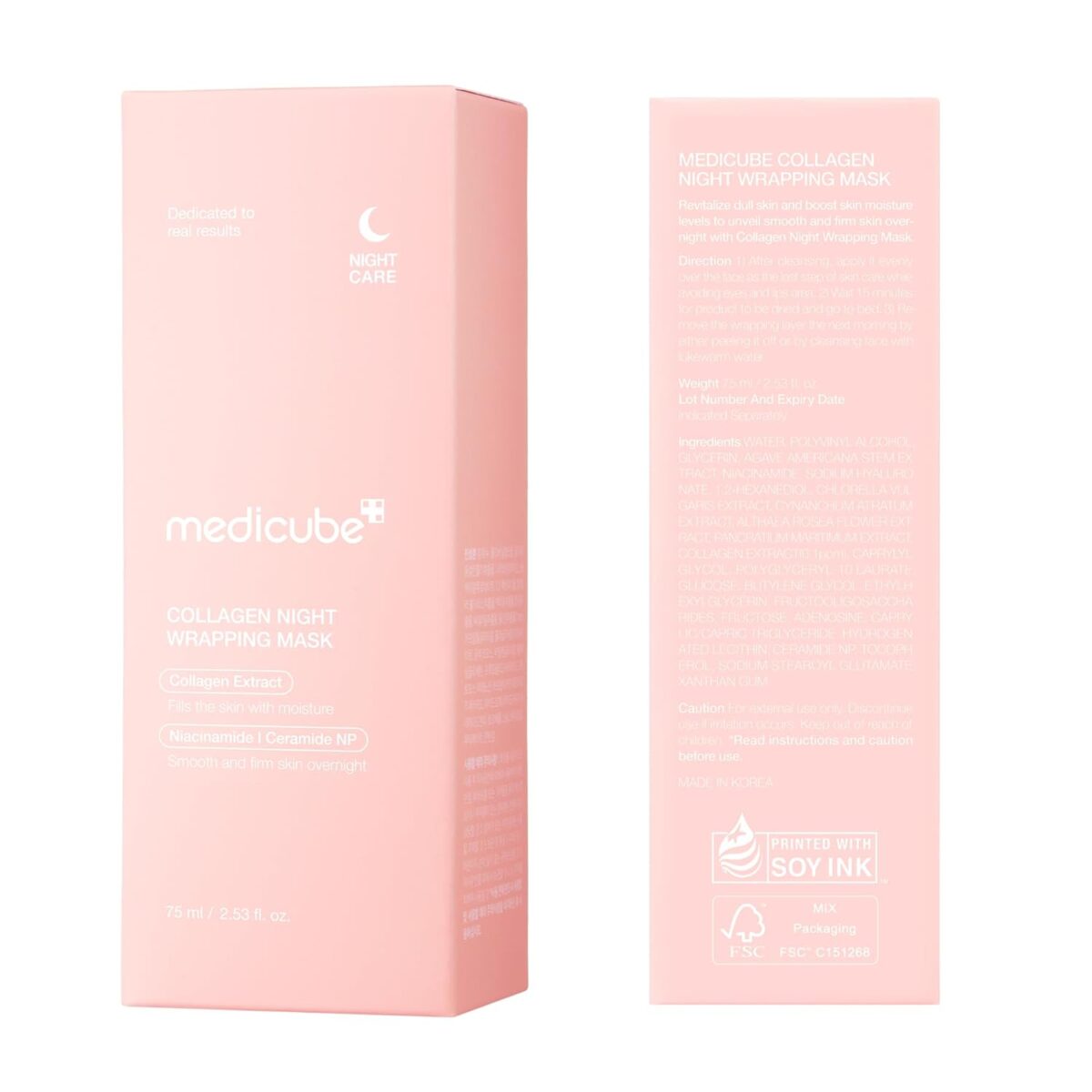 medicube Collagen Overnight Wrapping Peel Off Facial Mask Pack - Elasticity & Hydration Care, Reduces Sagging & Dullness - Hydrolyzed Collagen For Glowing Skin - Korean Skin Care, 2.53 fl.oz - Image 9