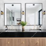 Rectangle Bathroom Mirror 28x34 inch, Large Mirror with Black Frame, Rectangular Vanity Mirror 28" X 34", Modern Matte Wall Mounting Mirrors, Hang Horizontal or Vertical - Image 3