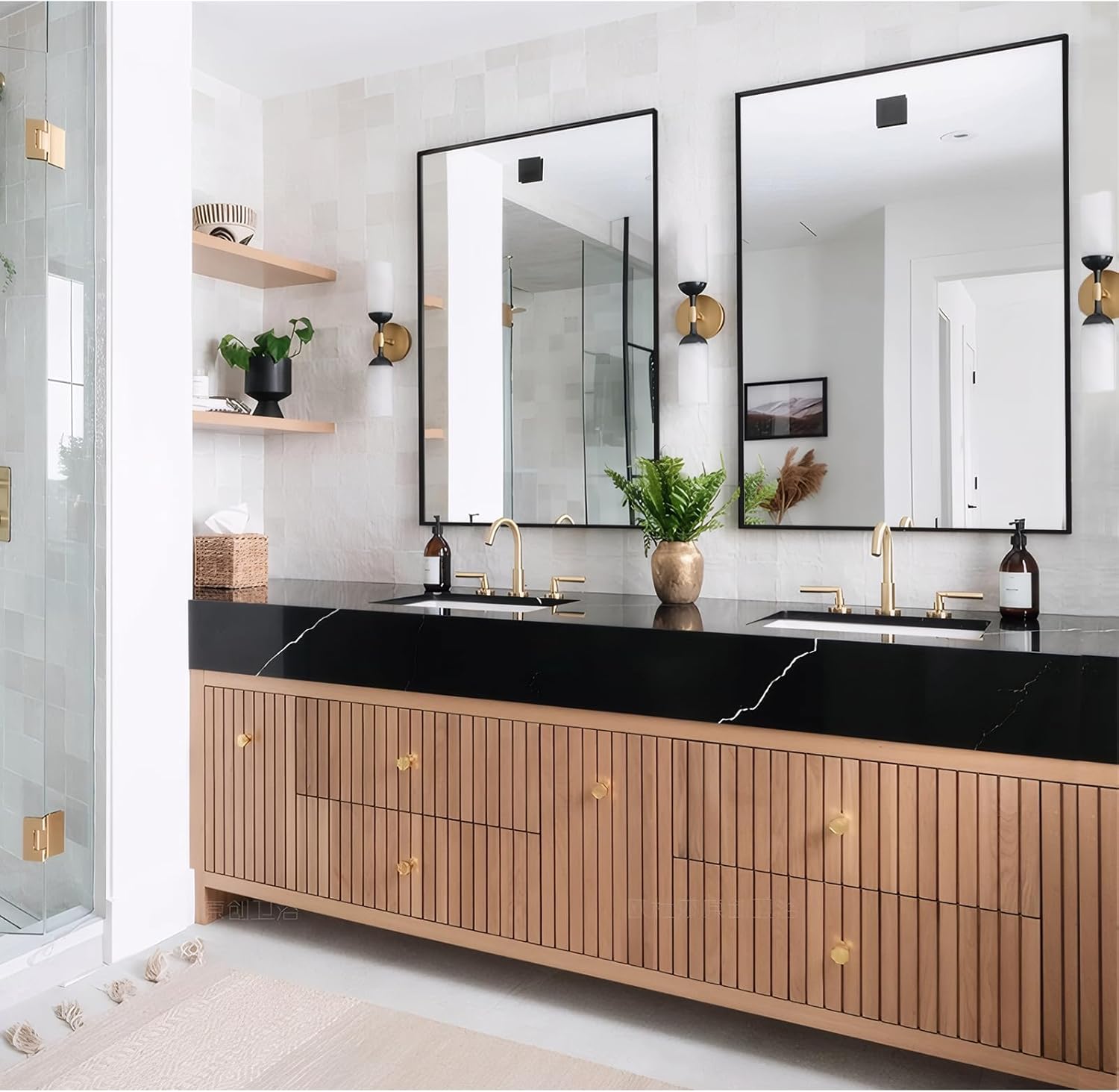 1761032648_Rectangle-Bathroom-Mirror-28x34-inch-Large-Mirror-with-Black-Frame-Rectangular-Vanity-Mirror-28-X-34-Modern-Matte-Wall-Mounting-Mirrors-Hang-Horizontal-or-Vertical.jpg Rectangle Bathroom Mirror 28x34 inch, Large Mirror with Black Frame, Rectangular Vanity Mirror 28" X 34", Modern Matte Wall Mounting Mirrors, Hang Horizontal or Vertical - Image 4