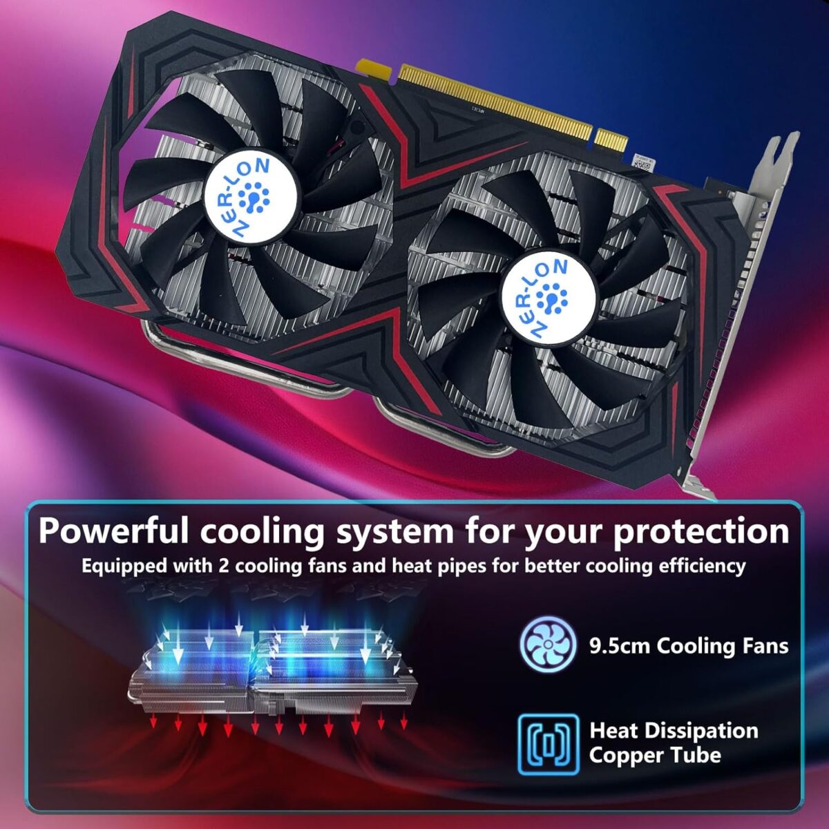 Radeon RX 590 8GB GME Graphics Card, 2304SP GDDR5 256 Bit PCIE 3.0X16 Computer Gaming Gpu, Dual Freeze Fans Video Card with HDMI/DP/DVI Ports Support 8K - Image 7