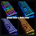 RK ROYAL KLUDGE S108 Typewriter Keyboard, Retro Mechanical Gaming Keyboard Wired 108 Keys with RGB Backlit Sidelight, Detachable Wrist Rest, Round Keycaps Blue Switches - Black - Image 7
