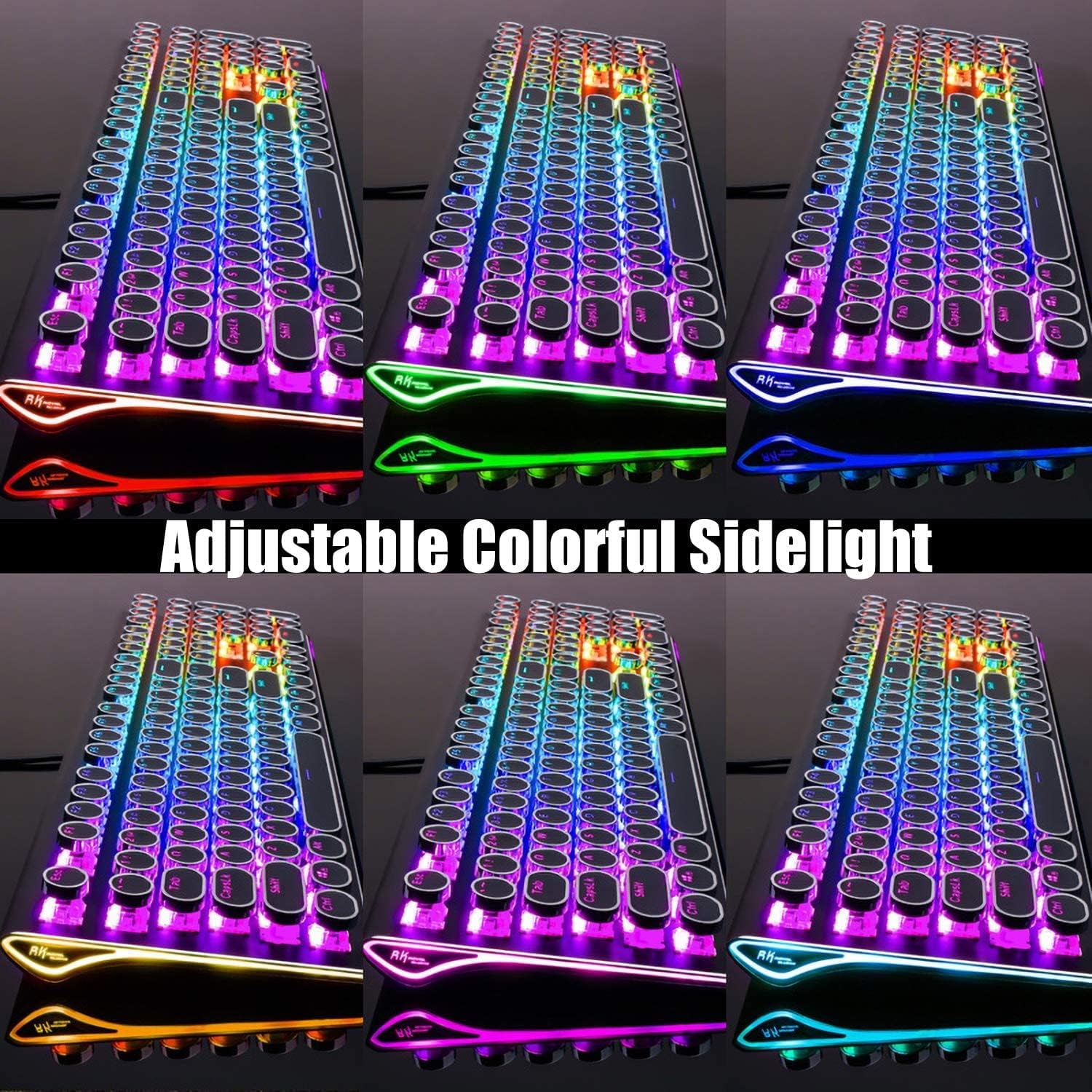 1761033120_RK-ROYAL-KLUDGE-S108-Typewriter-Keyboard-Retro-Mechanical-Gaming-Keyboard-Wired-108-Keys-with-RGB-Backlit-Sidelight-Detachable-Wrist-Rest-Round-Keycaps-Blue-Switches-Black.jpg RK ROYAL KLUDGE S108 Typewriter Keyboard, Retro Mechanical Gaming Keyboard Wired 108 Keys with RGB Backlit Sidelight, Detachable Wrist Rest, Round Keycaps Blue Switches - Black - Image 8