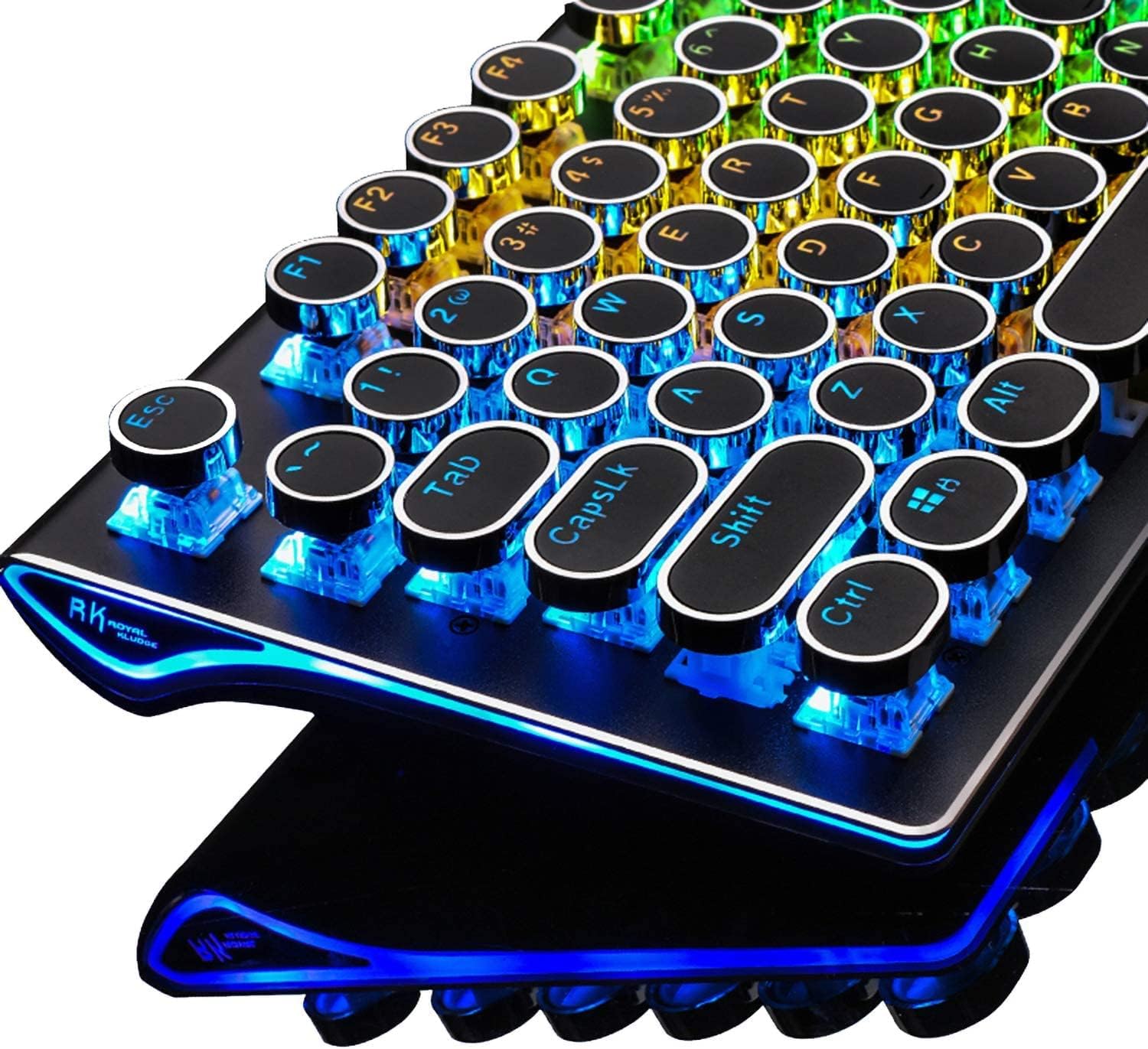 1761033122_RK-ROYAL-KLUDGE-S108-Typewriter-Keyboard-Retro-Mechanical-Gaming-Keyboard-Wired-108-Keys-with-RGB-Backlit-Sidelight-Detachable-Wrist-Rest-Round-Keycaps-Blue-Switches-Black.jpg RK ROYAL KLUDGE S108 Typewriter Keyboard, Retro Mechanical Gaming Keyboard Wired 108 Keys with RGB Backlit Sidelight, Detachable Wrist Rest, Round Keycaps Blue Switches - Black - Image 9