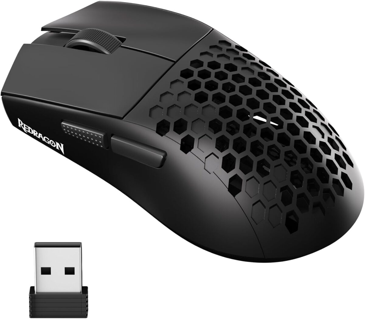 Redragon M725 Honeycomb Shell Gaming Mouse Wireless, Ultra Lightweight 49g, 8000 DPI Tri-Mode BT5.1/2.4GHz/Type-C Wired Gamer Mouse with 2 Side Buttons, Macro Programmable for PC/Mac/Laptop, Black - Image 8