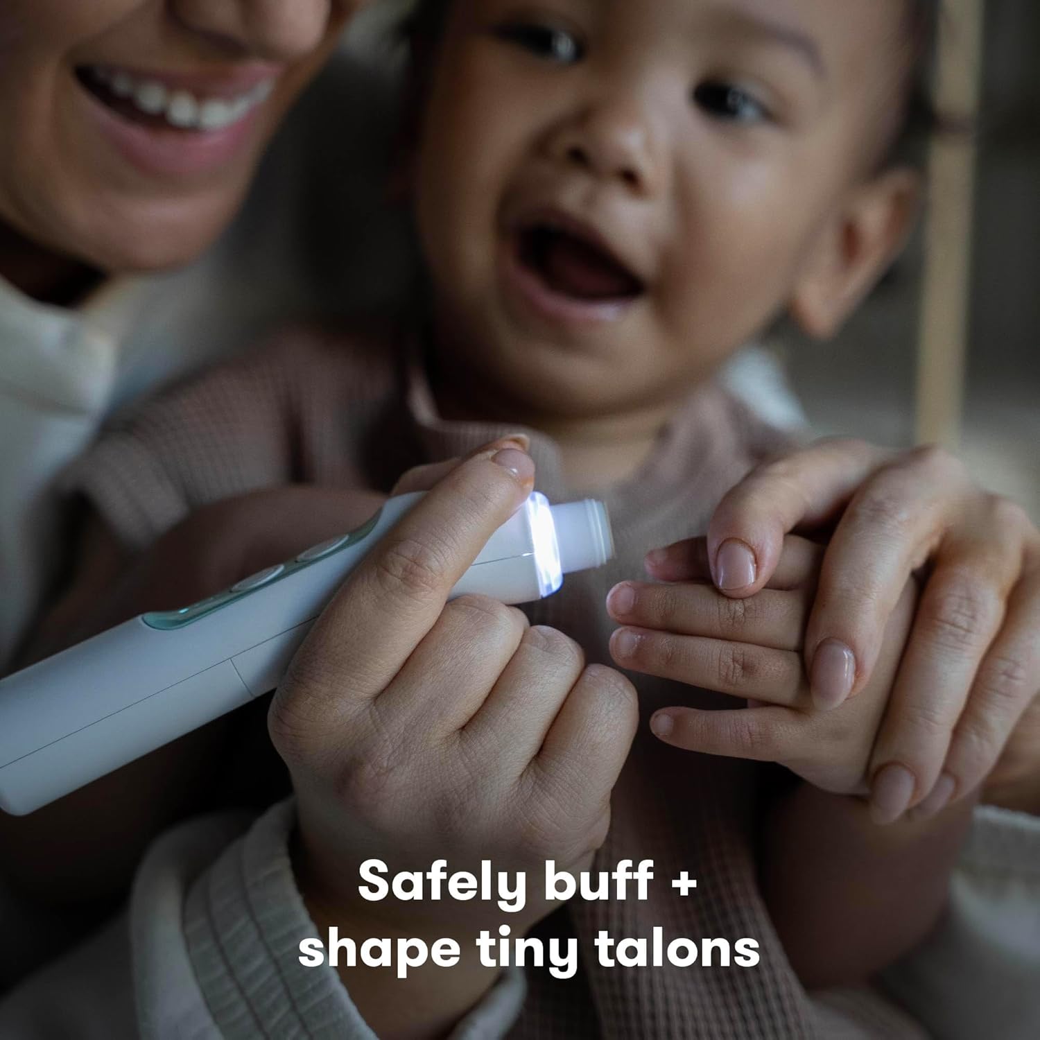 1761034377_Frida-Baby-Electric-Nail-Buffer-Safe-Easy-Baby-Nail-File-Baby-Nail-Clippers-Nail-Trimmer-Kit-for-Newborn-Toddler-Childrens-FingernailsToenails-4-Buffer-Pads-LED-Light-Storage-Case-White.jpg Frida Baby Electric Nail Buffer | Safe + Easy Baby Nail File, Baby Nail Clippers + Nail Trimmer Kit for Newborn, Toddler, Children's Fingernails/Toenails, 4 Buffer Pads, LED Light, Storage Case, White - Image 3
