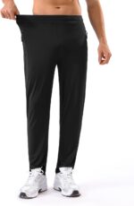 5 Pack Mens Sweatpants with Zipper Pockets Stretch Lightweight Athletic Track Pants for Men Joggers Running Workout Gym - Image 3