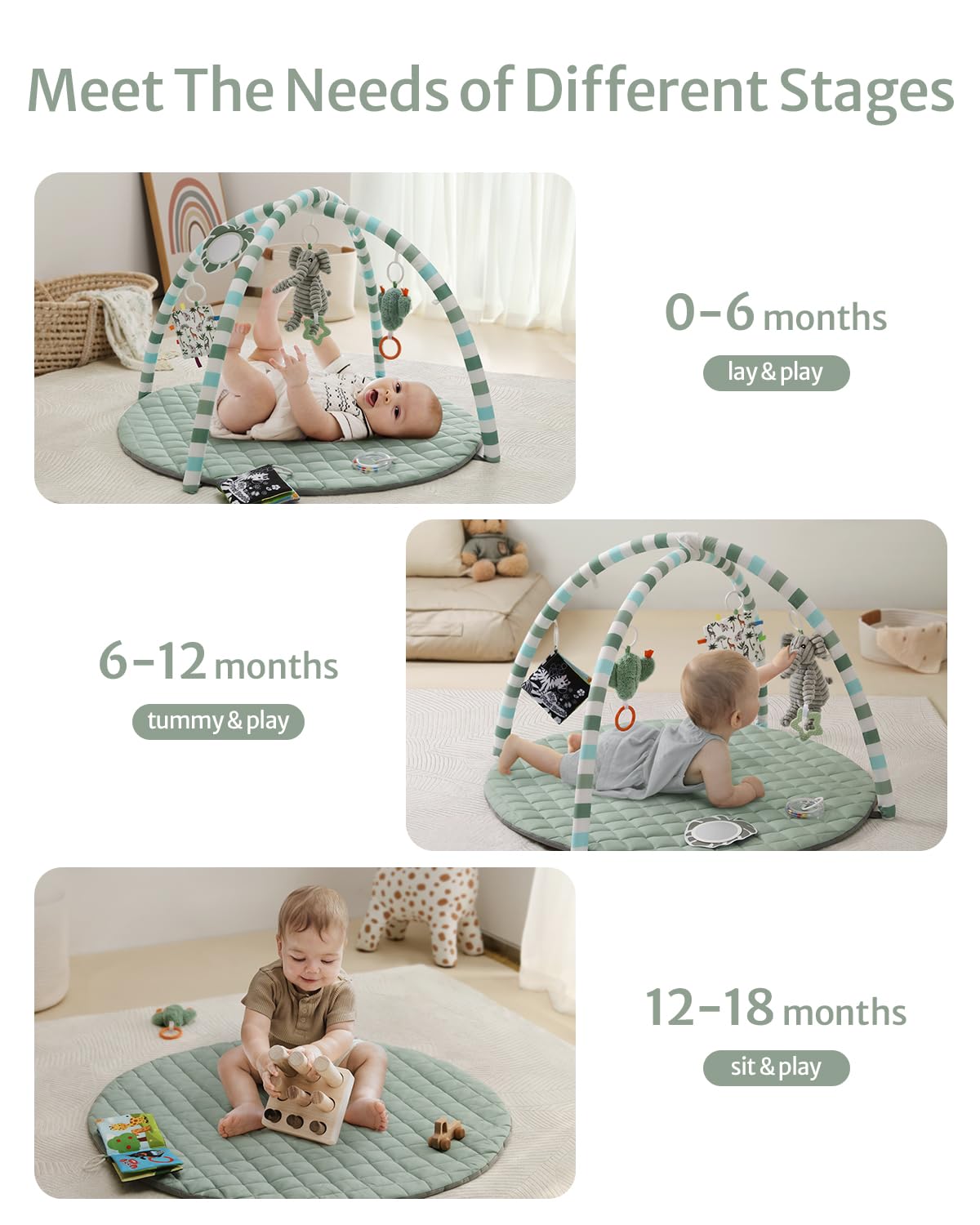 1761081929_Blissful-Diary-Baby-Play-Gym-Mat-Play-Mat-Activity-Mat-with-6-Detachable-Toys-for-Stage-Based-Sensory-Motor-Skill-Development-Easy-to-Install-Clean-Baby-Essentials-Gift-Sage-Green.jpg Blissful Diary Baby Play Gym Mat, Play Mat Activity Mat with 6 Detachable Toys for Stage-Based Sensory & Motor Skill Development, Easy to Install & Clean, Baby Essentials Gift, Sage Green - Image 5