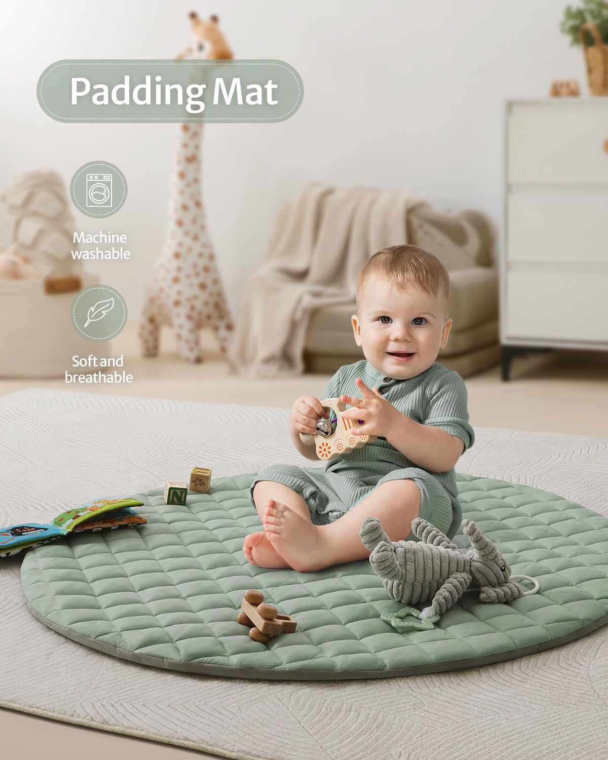 1761081930_Blissful-Diary-Baby-Play-Gym-Mat-Play-Mat-Activity-Mat-with-6-Detachable-Toys-for-Stage-Based-Sensory-Motor-Skill-Development-Easy-to-Install-Clean-Baby-Essentials-Gift-Sage-Green.jpg Blissful Diary Baby Play Gym Mat, Play Mat Activity Mat with 6 Detachable Toys for Stage-Based Sensory & Motor Skill Development, Easy to Install & Clean, Baby Essentials Gift, Sage Green - Image 6