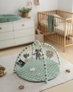 Blissful Diary Baby Play Gym Mat, Play Mat Activity Mat with 6 Detachable Toys for Stage-Based Sensory & Motor Skill Development, Easy to Install & Clean, Baby Essentials Gift, Sage Green - Image 7
