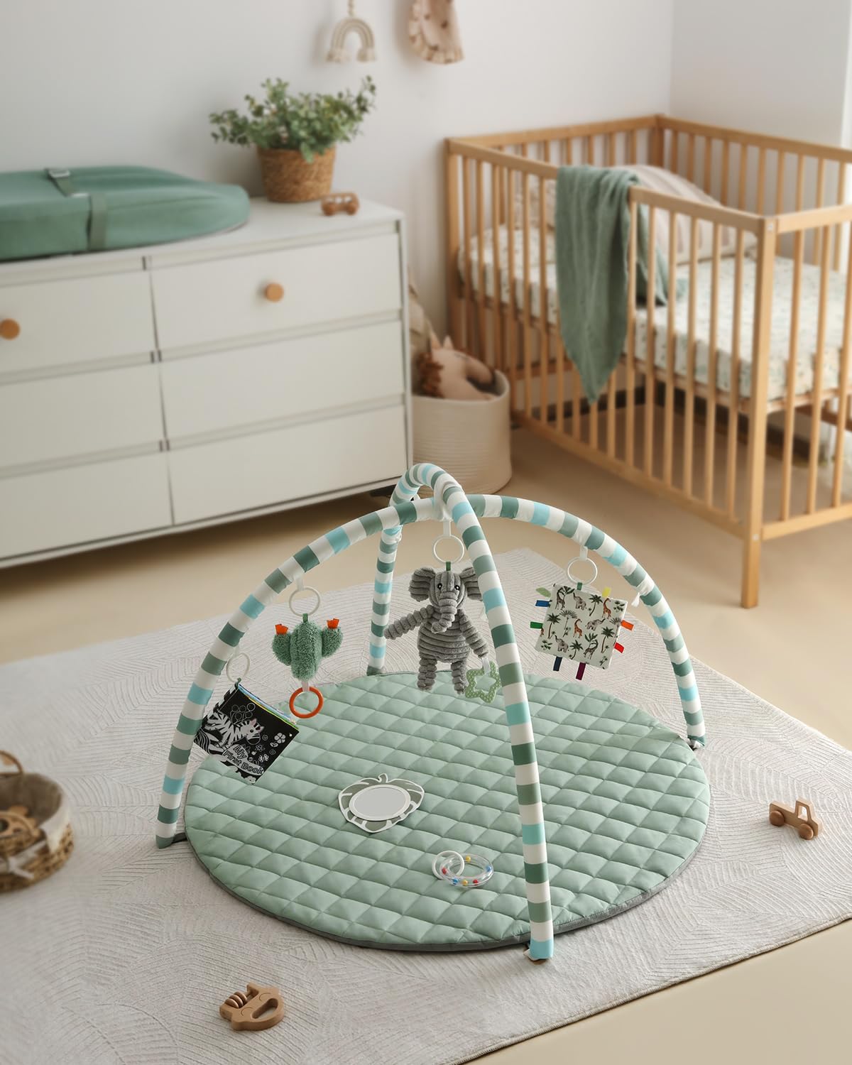 1761081931_Blissful-Diary-Baby-Play-Gym-Mat-Play-Mat-Activity-Mat-with-6-Detachable-Toys-for-Stage-Based-Sensory-Motor-Skill-Development-Easy-to-Install-Clean-Baby-Essentials-Gift-Sage-Green.jpg Blissful Diary Baby Play Gym Mat, Play Mat Activity Mat with 6 Detachable Toys for Stage-Based Sensory & Motor Skill Development, Easy to Install & Clean, Baby Essentials Gift, Sage Green - Image 7