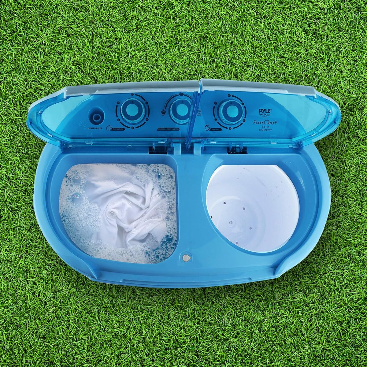 Pyle Portable 2-in-1 Washing Machine&Spin-Dryer-Convenient Top-Loading Easy Access,Energy&Water Efficient Design,Ideal for Smaller Loads-No Special Parts or Plumbing Required-2 FT Drainage Hose - Image 7