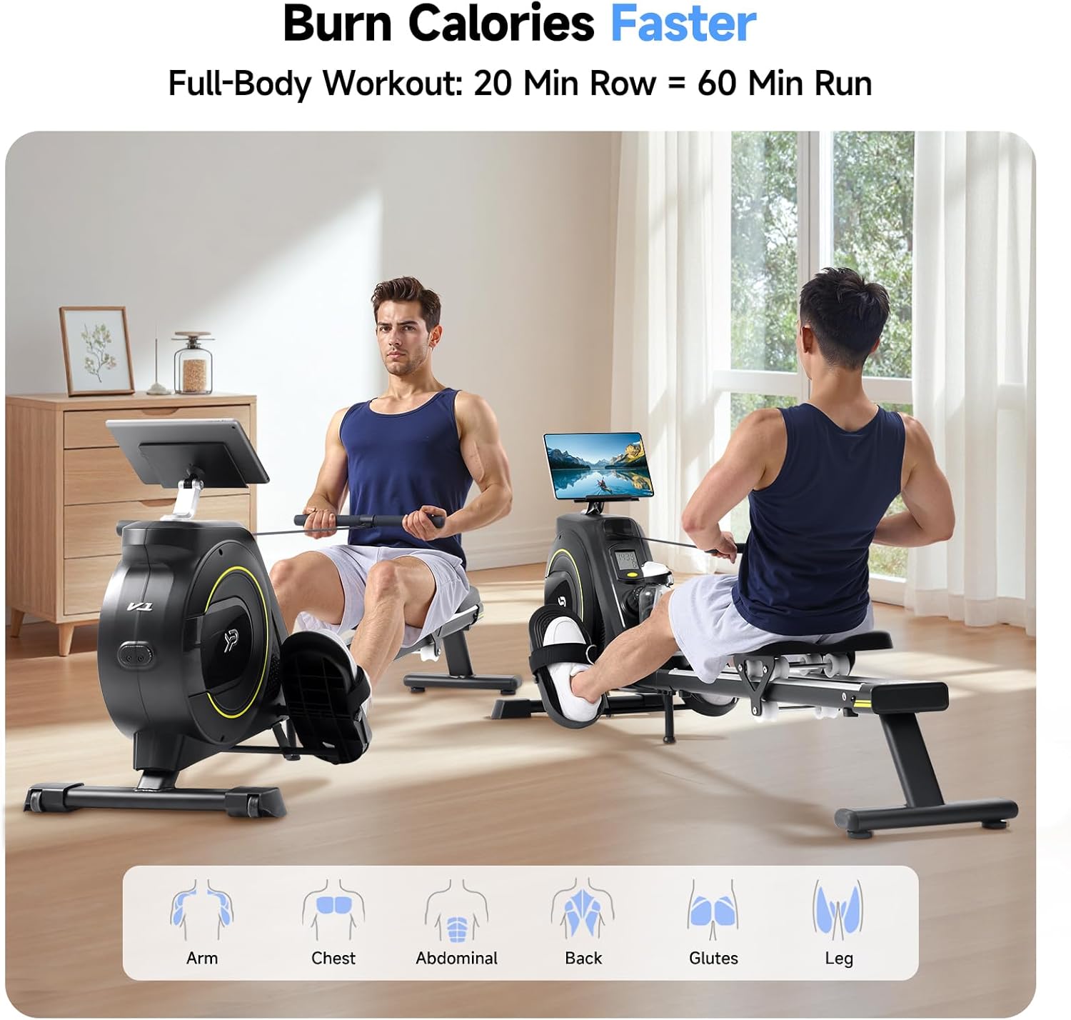1761086321_Rowing-Machine-for-Home-350-LB-Capacity-16-Level-Silent-Resistance-Magnetic-Rowing-Machines-for-Home-Foldable-Full-Body-Workout-Compact-Rowing-Machine-for-Cardio-Strength-with-APP-Support.jpg Rowing Machine for Home, 350 LB Capacity, 16-Level Silent Resistance, Magnetic Rowing Machines for Home Foldable, Full-Body Workout Compact Rowing Machine for Cardio & Strength with APP Support - Image 4