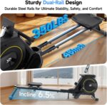Rowing Machine for Home, 350 LB Capacity, 16-Level Silent Resistance, Magnetic Rowing Machines for Home Foldable, Full-Body Workout Compact Rowing Machine for Cardio & Strength with APP Support - Image 6
