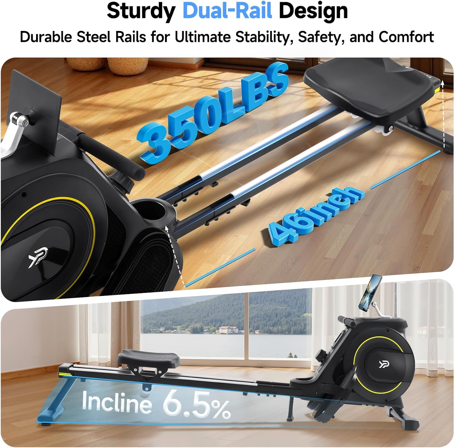 1761086325_Rowing-Machine-for-Home-350-LB-Capacity-16-Level-Silent-Resistance-Magnetic-Rowing-Machines-for-Home-Foldable-Full-Body-Workout-Compact-Rowing-Machine-for-Cardio-Strength-with-APP-Support.jpg Rowing Machine for Home, 350 LB Capacity, 16-Level Silent Resistance, Magnetic Rowing Machines for Home Foldable, Full-Body Workout Compact Rowing Machine for Cardio & Strength with APP Support - Image 6